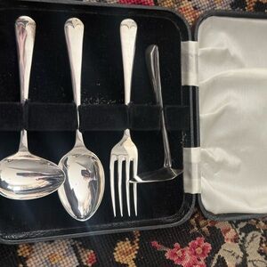 EPNS A1 Silverware Set England Childrens Set Travel Set Original Case Vintage
